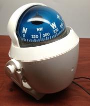 MARINE BOAT NAUTICAL WHITE LIGHTED COMPASS WITH BRACKET VISIBLE